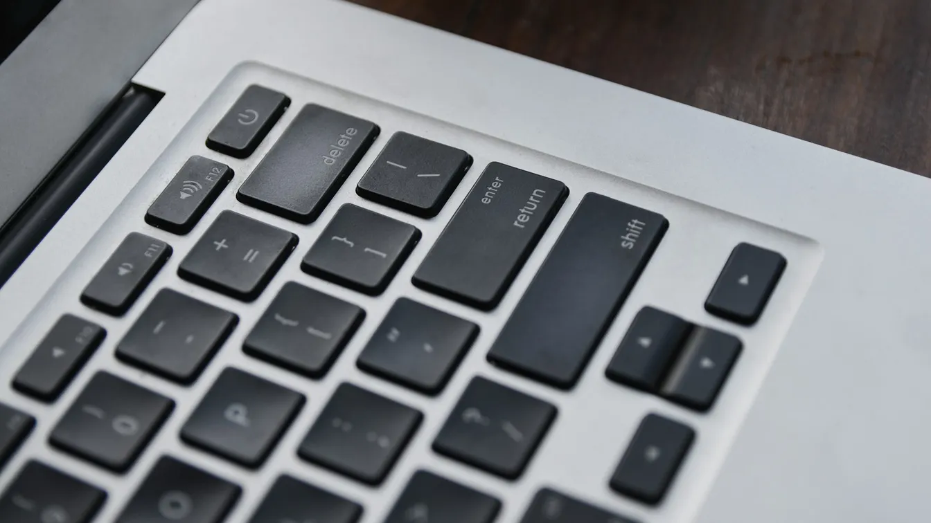 a close up of a keyboard on a laptop